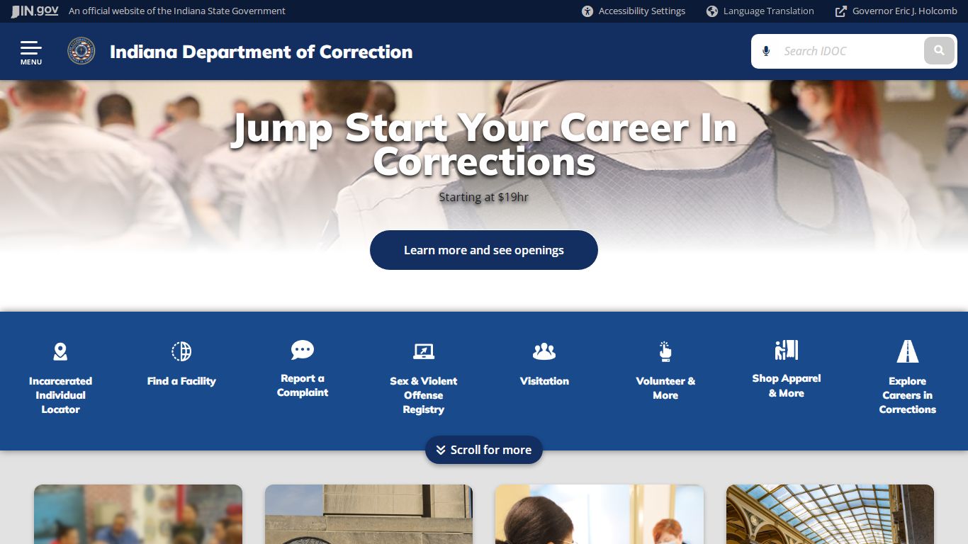 IDOC: IDOC Home - The Official Website of the State of Indiana